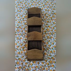 Entryway wood mail organizer